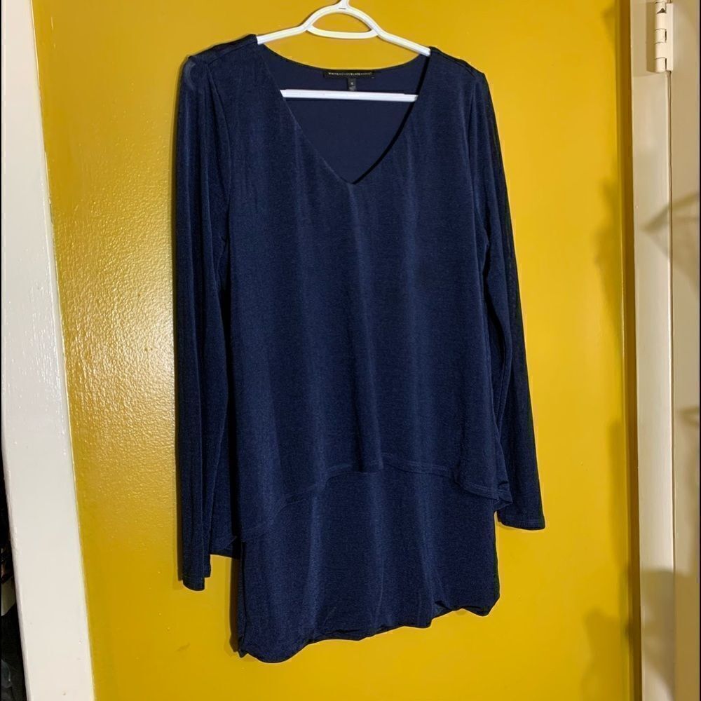 WHBM Dress Blue Long Sleeves Layered Size Medium Gorgeous
